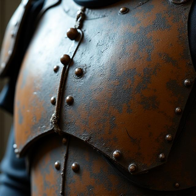 Armure vieillie avec finitions réalistes